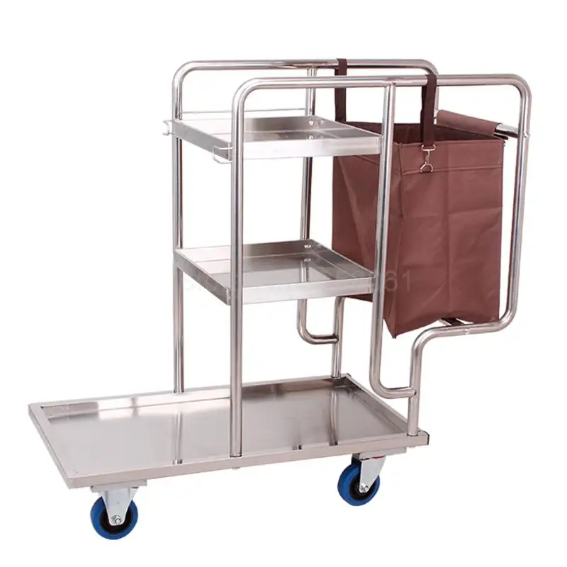 

Hotel hotel stainless steel cleaning car cleaning car property multi-function cleaning service trolleys
