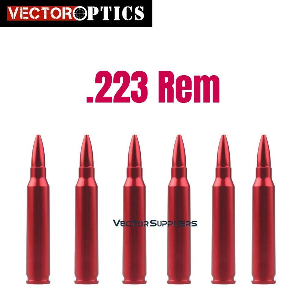 

Vector Optics .223 Rem Precision Dry Fires Snap Caps For Safety Training Patrice Dummy Rounds Aluminum (6 Pack) w/ Sling