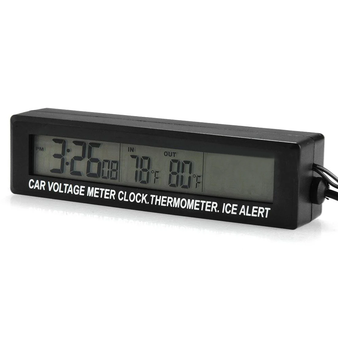 Car Auto Voltage Digital Monitor Battery Alarm Clock LCD Temperature Thermometer