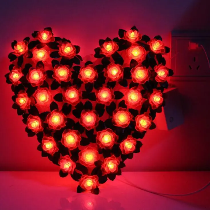 

Rose Romantic Heart-shaped Decorative Lamp String