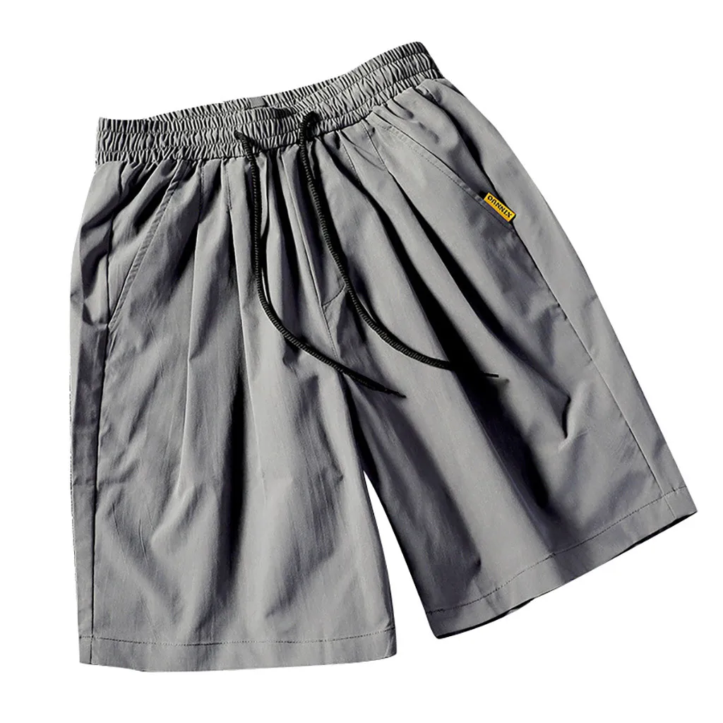 Мужские s мужские шорты кэжуал летние короткие брюки плюс размер чистый цвет ремень шнурок пляжные спортивные шорты брюки masculino