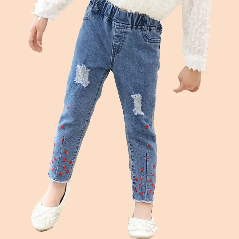 

Baby Girls' Jeans For 2 - 6- 10 Years Children Clothes Spring And Autumn Girls Pants Wear New kids Formal jeans Fashion style