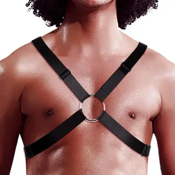 

Black Strappy Top Cage Body Harness Elastic Chest Belt Sexy Lingerie Steampunk Gothic Plus Size Night Clubs Bedroom Rave Wear