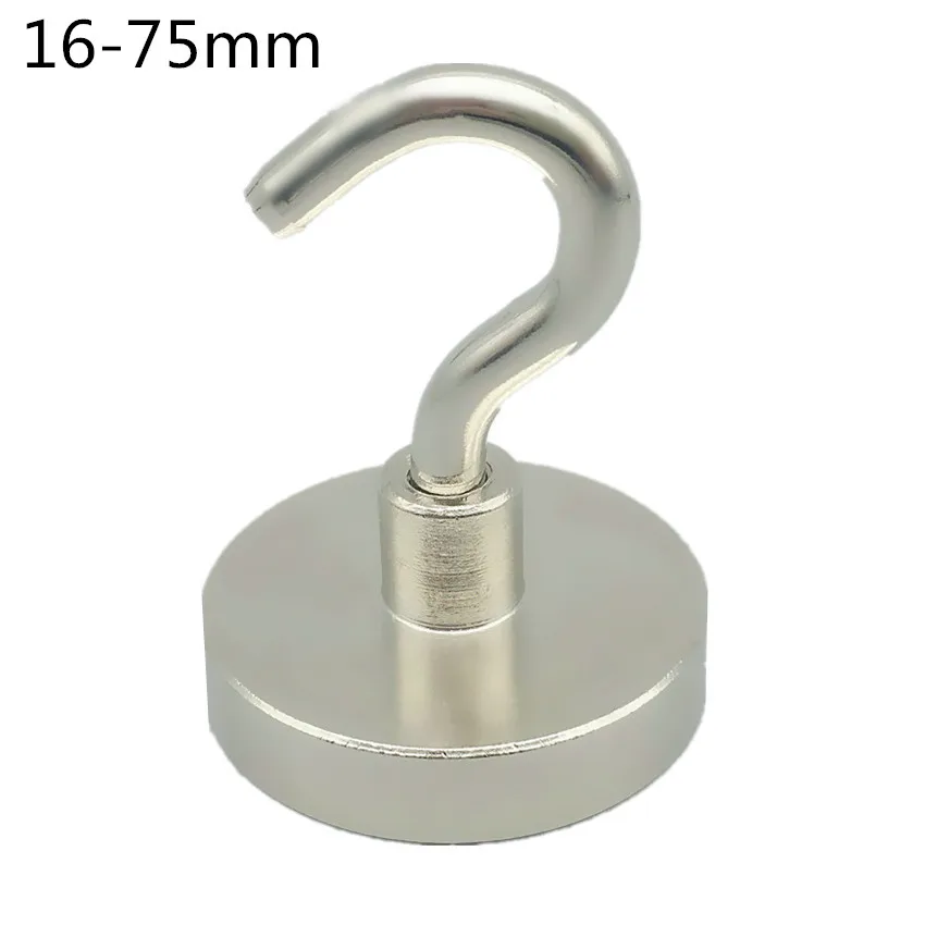 

Cup Magnet Diameter 16-75 mm Lathed Magnetic Pots with Opening Hook Strong Neodymium Permanent Fishing Magnets