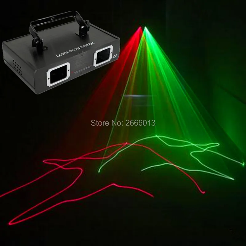 Niugul высокое качество 2 линзы RG DMX лазерный проектор/Дискотека DJ вечерние освещение красный зеленый цвет лазерный DMX светодиодный луч эффект
