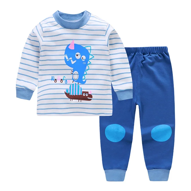 Baby Kids Pajamas Sets Cotton Boys Sleepwear Suit Girls Pajamas Long Sleeve Blouse Tops+Pants 2pcs Children Clothing Autumn - Цвет: A5