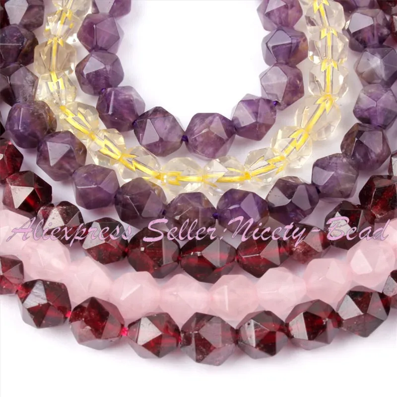 Free Shipping 6mm Cube Quartz Amethyst Faceted Beads Natural