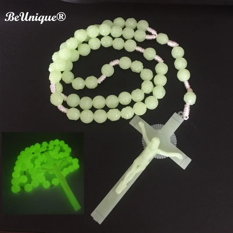 

Super Large Christian hanging decoration Wall Rosary 16mm Luminous Plastic Rosary Beads Shiny necklace Catholic pendant
