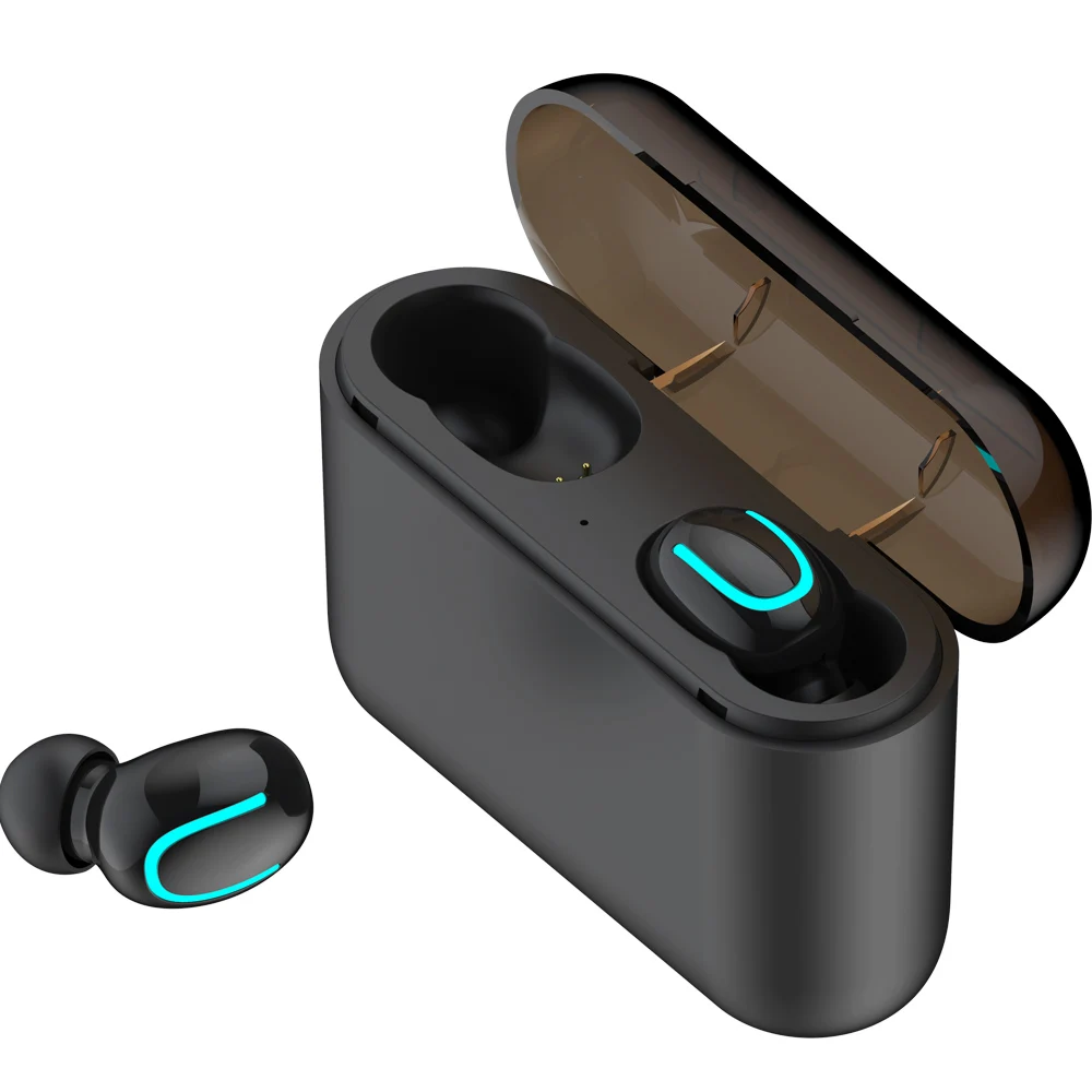Binaural Black Bluetooth 5,0 наушники TWS беспроводные наушники Blutooth наушники Handsfree спортивные наушники игровая гарнитура телефон PK HBQ - Цвет: Binaural Black