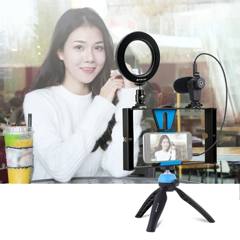 

Led Ring Light Photography Dimmable Selfie Led Ring Fill Light With Cell Phone Holder & Tripod Stand Stabilizer & Microphone