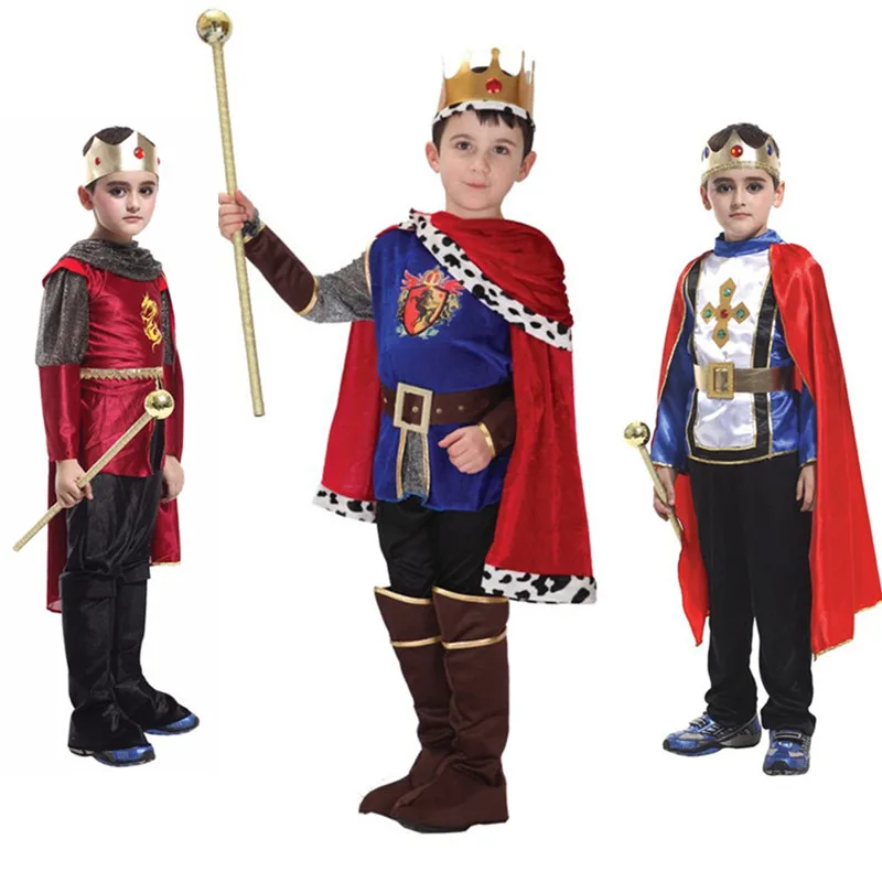 Детский карнавальный костюм короля принца для мальчиков; новогодние вечерние платья для всей семьи; Европейская королевская одежда