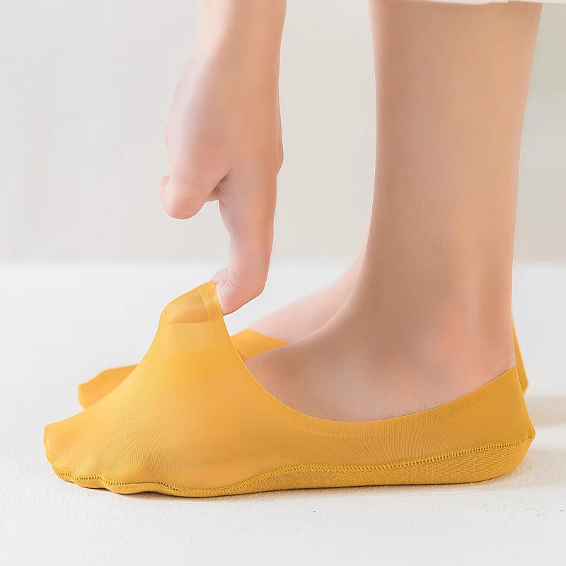 

Cotton Ankle Women Invisible Socks soft Thin Fashion low cut Short Boat No Show Non-Slip Ice Silk Crew Color Summer 1Pair