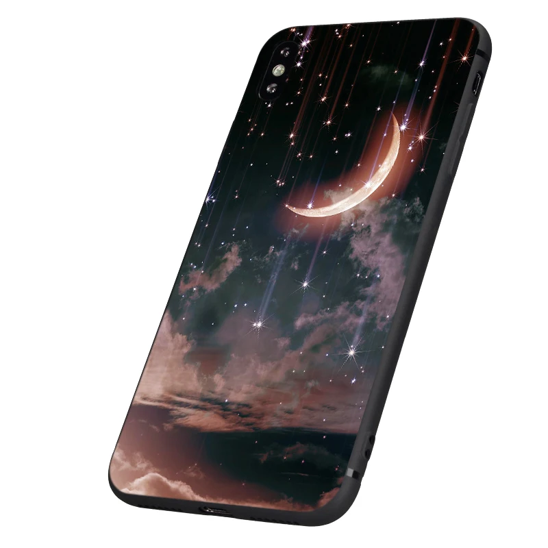 Черный ТПУ чехол для iphone 5 5s se 6 6s 7 8 plus x 10 силиконовый XR XS 11 pro MAX Космос любовь