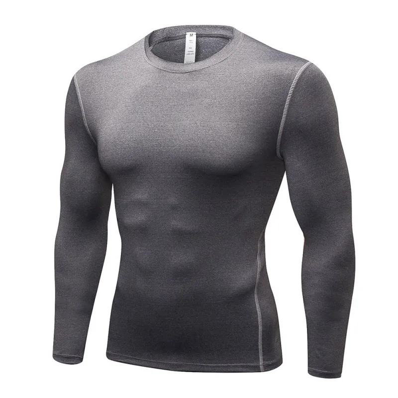Мужская футболка для фитнеса с длинным рукавом, Рашгард, бодибилдинг, облегающая компрессионная рубашка, эластичные спортивные топы для спортзала, бега, одежда для велоспорта