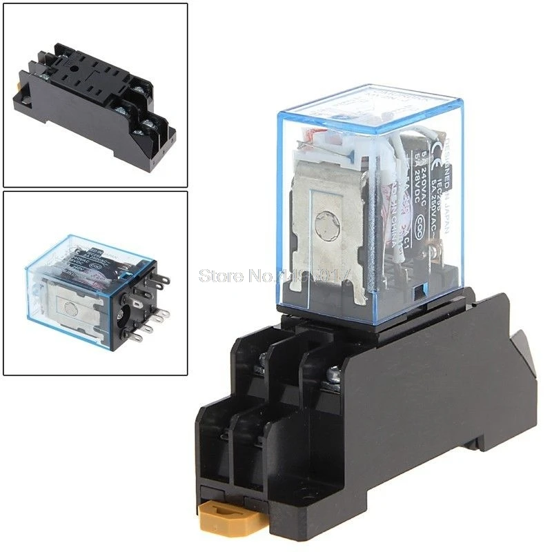 

8 Pin PYF08A 220/240 V AC Bobina Power Relay DPDT MY2NJ With Base FU Feb09