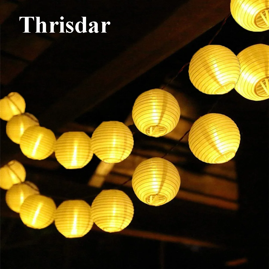 

Thrisdar 10 20 30 LED Clear Globe Bulbs Solar Led String Fairy Light Outdoor Solar Globe Fairy Light Patio Party Wedding Garland