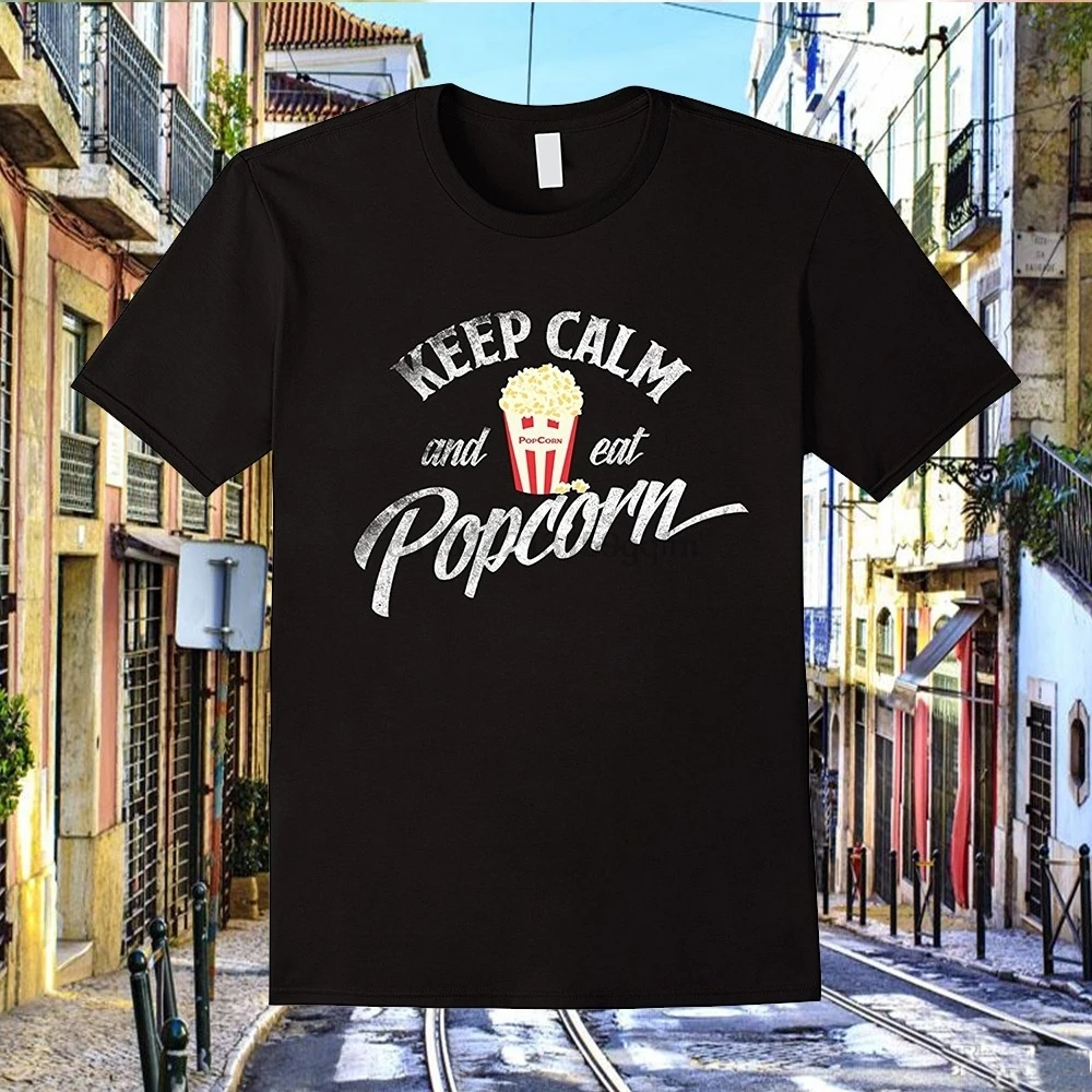 Футболка с принтом попкорна Keep Calm Eat Corn Box Gfts|Футболки| |