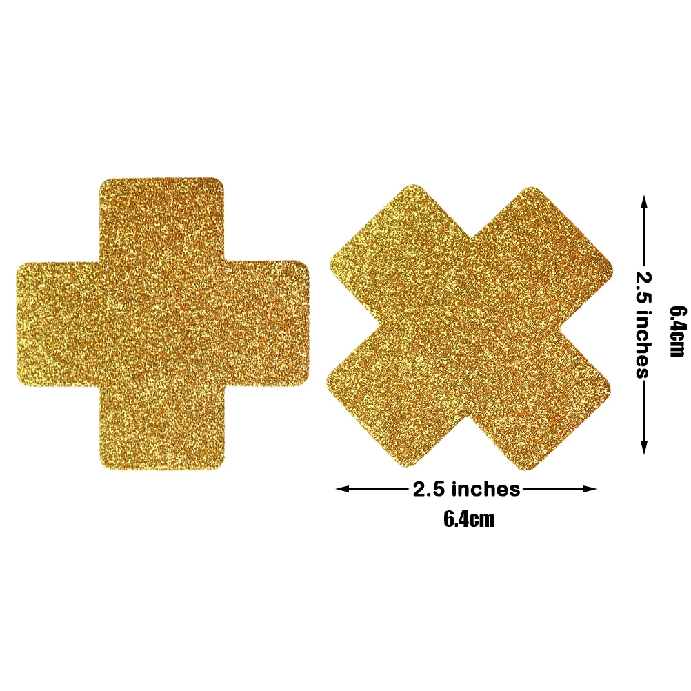 Ypser наклейки на соски, отделяющие грудь пасти, крышка для сосков, 10 пар - Color: Glitter Golden Cross