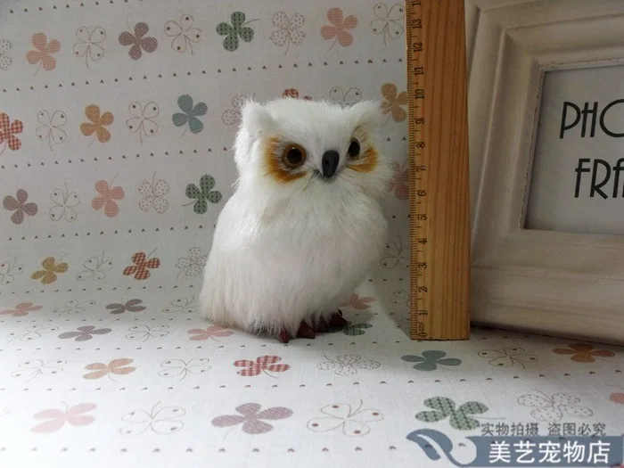 

Имитация белой совы 9x6 см, Игрушечная модель из полиэтилена и пуха, декоративная модель совы, реквизит, модель, подарок на день рождения d037