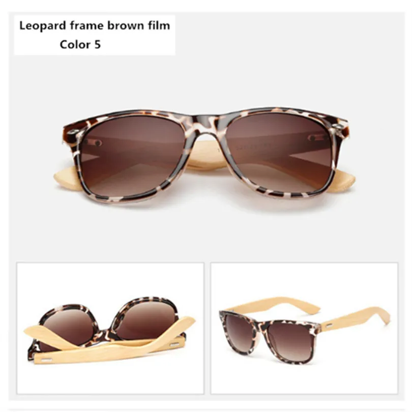 New Classic Bamboo Sunglasses Men and Women Travel Goggles Retro Wooden Legs Glasses Fashion Brand Design Sunglasses man - Цвет линз: Color 5