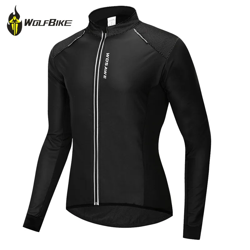 

WOLFBIKE Fleece Cycling Jersey Men's Cycling Jackets Long Sleeve Bike Jacket Waterproof Windproof Sports Wear Coats Clothing