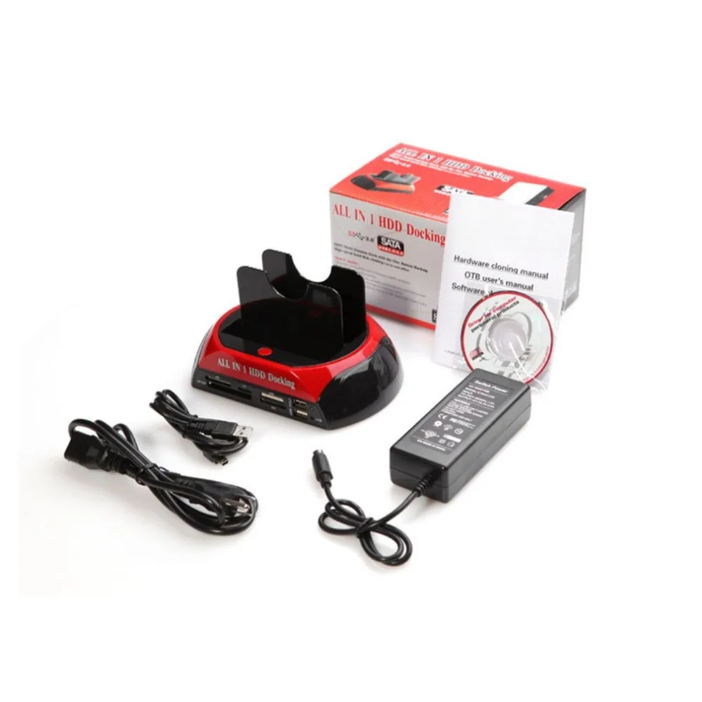 

All in 1 USB 2.0 HDD Docking Station OTB HUB Card Reader for 2.5" 3.5" SATA Dual IDE HDDAC352 External Box Station