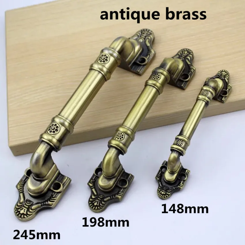 

250mm vintage unfold install wood door handle bronze double acting door handles antique copper gangway door furniture door pulls