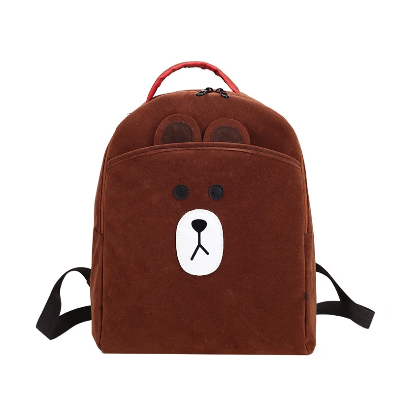Cartoon Line Town Brown Cony Kawaii Emoji Printing Backpack Anime Scho Mozaer