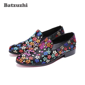 

Batzuzhi Luxury Handmade Men Shoes Flats Round Toe Designer's zapatos de hombre Casual Leather Shoes Men Loafers sepatu pria, 12