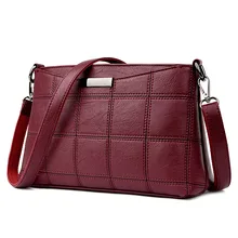Frauen Echtes Leder Plaid Messenger Taschen Sac ein Haupt Umhängetaschen Frauen Umhängetasche Damen Hohe Qualität Schaffell Handtaschen