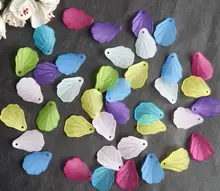 500pcs20mm Beautiful Frosted Acrylic Flower Petal Beads Bead With Hole For Hair Peice Tiaras Jewelry Scrapbooking Craft DIY