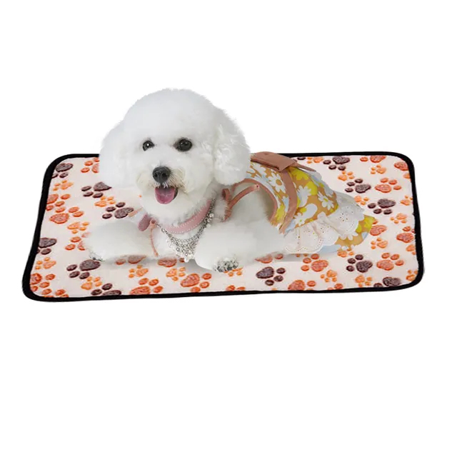 Best Quality Pet Mat Paw Print Cat Dog Puppy Cushion Fleece Soft Best Quality Pet Mat Paw Print Cat Dog Puppy Cushion Fleece Soft Blanket Bed S