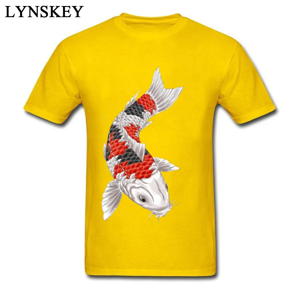 Special Design Summer/Fall 4-2-fish-tattoos-picture Short Sleeve T Shirts 100% Cotton Crew Neck Men's Tops Shirt Print Sweatshirts 4-2-fish-tattoos-picture yellow