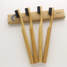 4 шт. кроны дерева зубная щетка уголь столб Стиль Бамбука Зубная щетка мягкой щетиной головчатого бамбуковое волокно деревянной ручкой