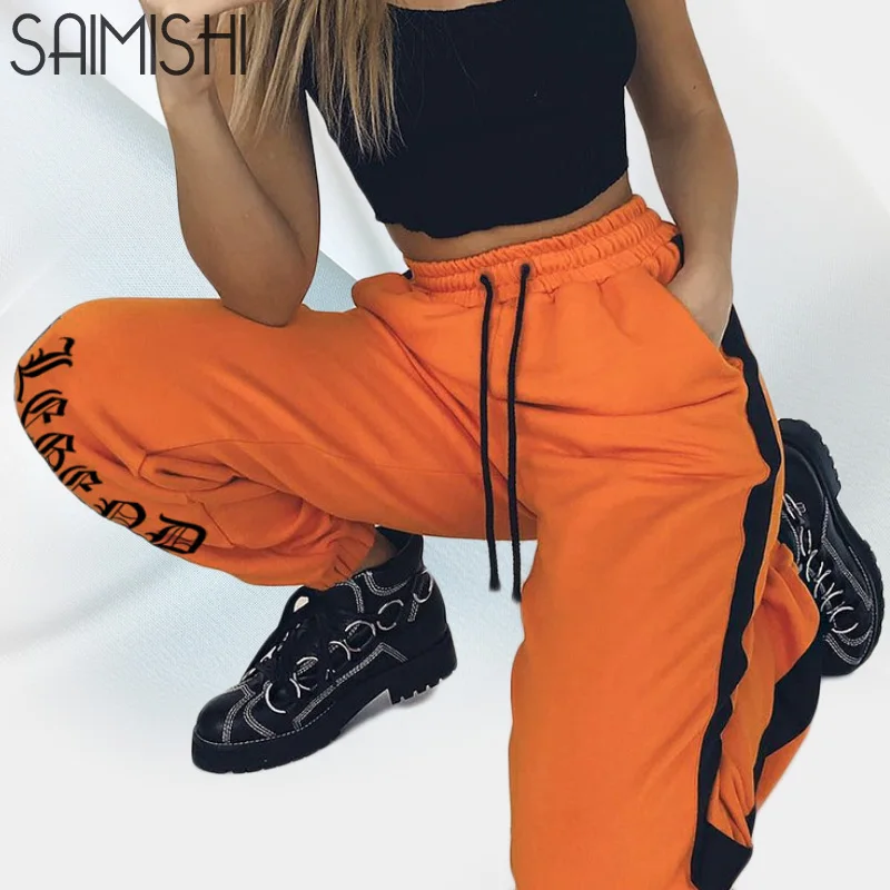 

Saimishi Autumn Winter Harem Pants Casual Sweatpants Fashion New High Waist Trousers Printed Striped Drawstring Hip Hop Pants