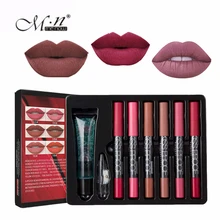6 шт./лот menow Макияж матовая помада карандаш Водонепроницаемый устойчивая помада оттеночный блеск для губ красный бархат коричневый открытые помада татуировки