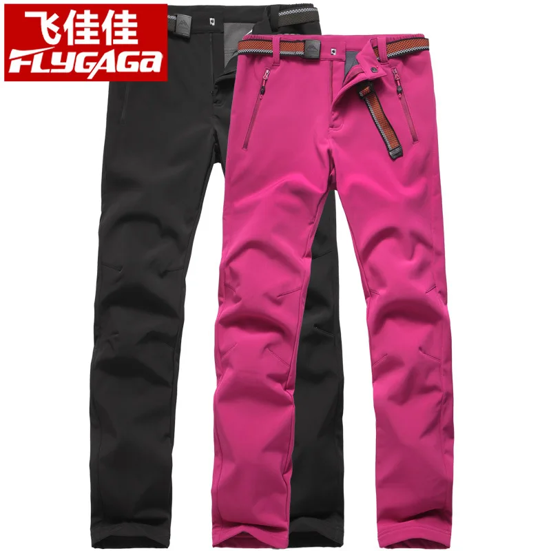 

FLYGAGa 2018 New Winter Men Women Hiking Pants Outdoor Softshell Trousers Waterproof Windproof Thermal for Climbing Trekking Ski