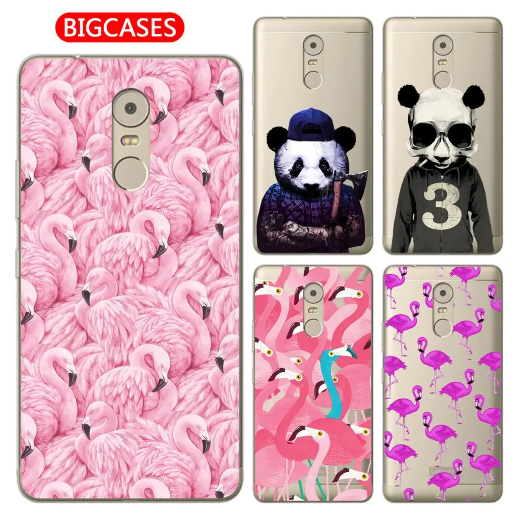 

For Lenovo K6 Note Case Cover 5.5" Soft TPU Silicone Popular Cute Color Flamingo Elephant Panda Flower Painted Phone Back Case