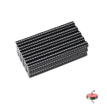 

4.5x1.5mm Black Epoxy Magnet Strong Small Round Waterproof Rustproof Friction Fridge Whiteboard Magnetic Screen Bulletin Boards