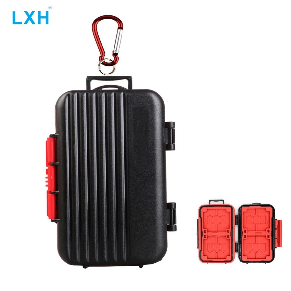 camera hard case LXH Waterproof&Shockproof 24 Slots Portable Memory Card Storage Case For 4CF&8SD&12TF/ Micro SD Card Storage Box Holder hiking camera backpack