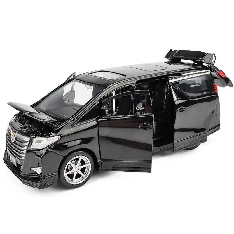 Goedkoop Hoge simulatie toyota Alphard MPV 132 schaal lichtmetalen pull back car toy, collectie model, gratis verzending