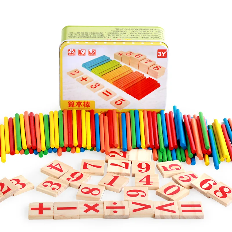 128Pcs Counting Bar Funny Kids Educational Game Wooden Math Number Counter Early Learning With Box Toy For Baby Children TK0201 128Pcs Counting Bar Funny Kids Educational Game Wooden Math Number Counter Early Learning With Box Toy For Baby Children TK0201