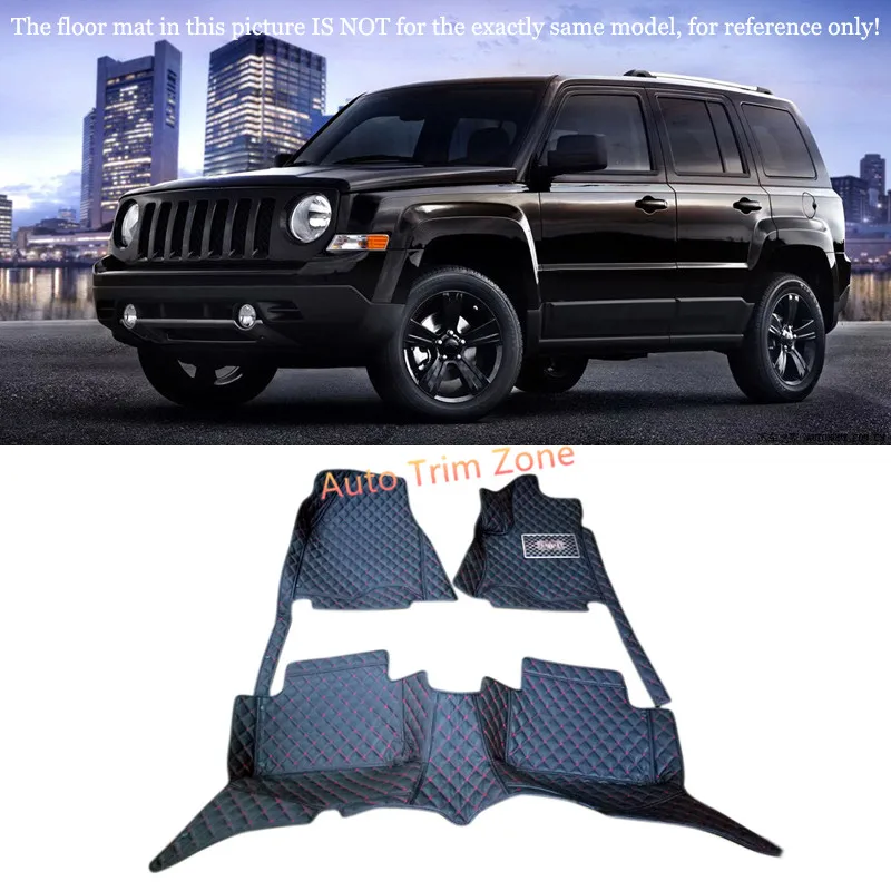 Black Interior Leather Floor Mats & Carpets Foot Pads For Jeep Patriot 2010-2015