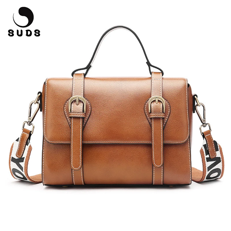 

SUDS Brand Genuine Leather Women Messenger Bags Luxury Handbags Women Bags Designer High Quality Bolsa Feminina Crossbody Bags