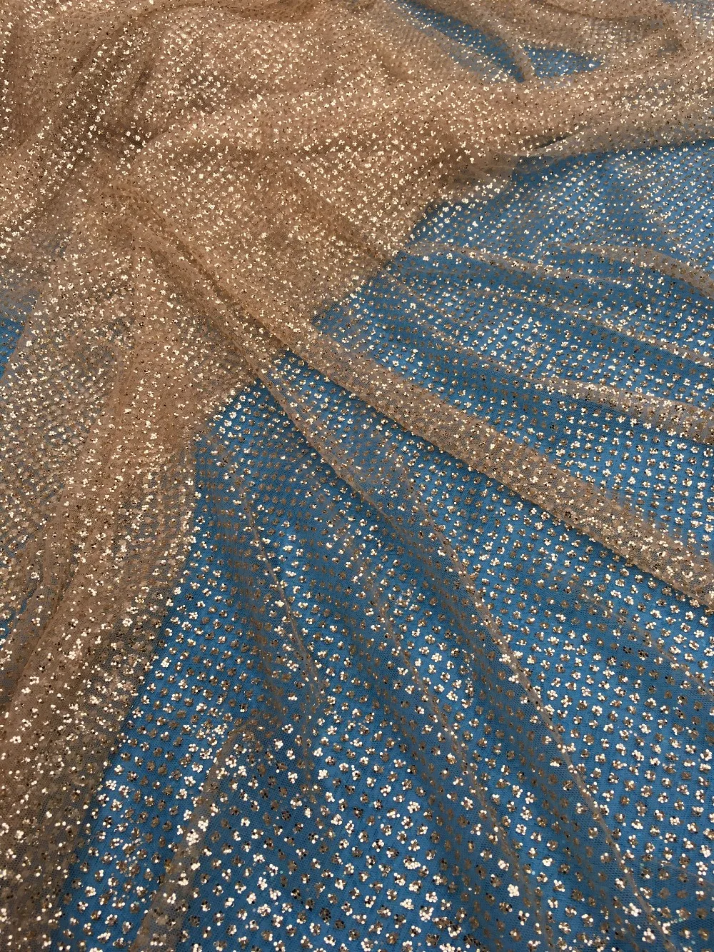 New Glued Glitter French Net Lace Ljy42403 Embroidery Glitter Lace