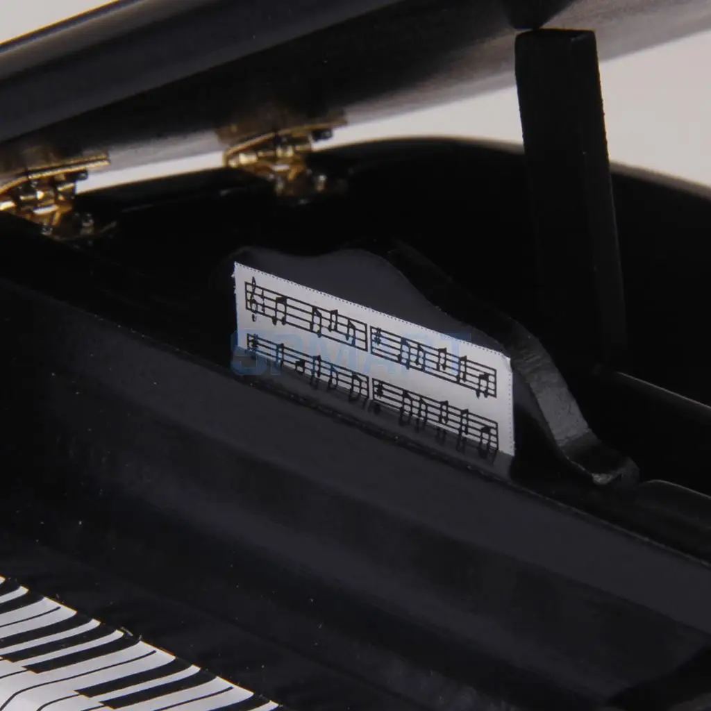 MagiDeal 1/12 Scale Dollhouse Miniature Wooden Piano with Stool Black for Dollhouse Decor Kids Toy