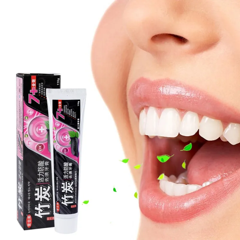 

1pcs Bamboo charcoal all-purpose whitening the black toothpaste 110 g