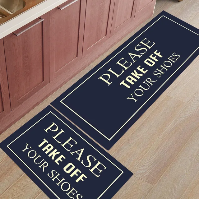 2pcs/set Funny Words Print Doormats Entrance Front Door Rug Bathroom