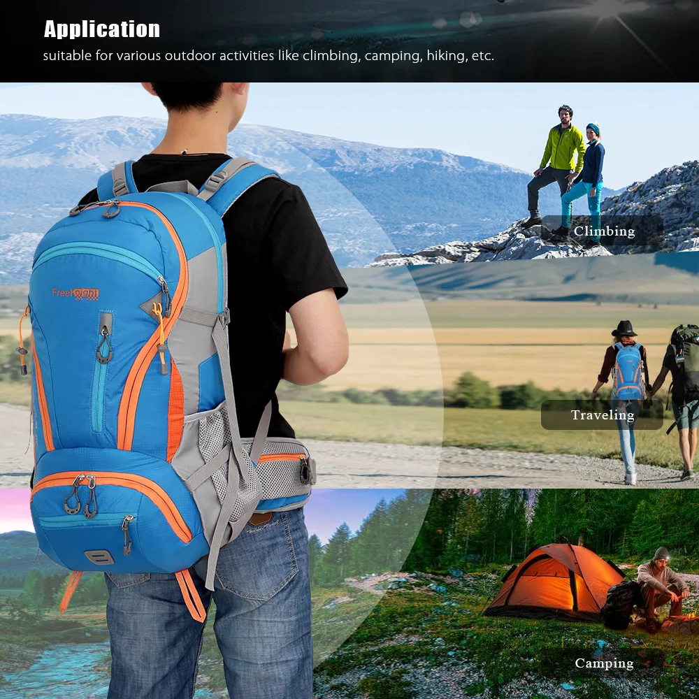 FREEKNIGHT 0212 45L Water Resistant Climbing Hiking Molle Backpack  