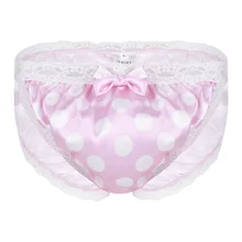 Сисси Блестящий горошек Бикини для мужчин Кружева цветочные стринги назад Ruched трусики низкая посадка мужские сумки g-стринги мужские трусы розовые трусы
